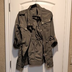 Michael Kors Olive Camo Green Utility Jacket Waterproof